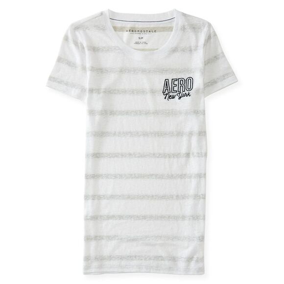 Aeropostale Womens Stripe Logo Embellished T-Shirt, 041, Juniors, S - Picture 1 of 1